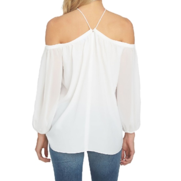 1.State Off the Shoulder Sheer Chiffon Blouse - Picture 2 of 8
